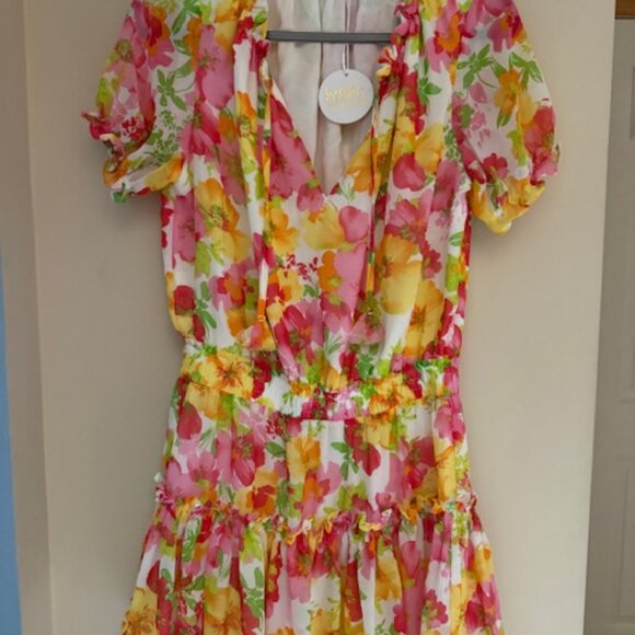W.A.P.G. We're All Pretty Girls Floral Rosie Dress - Mixology - L - NWT - Picture 3 of 11